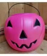 VTG Norfolk Pink Jack-O-Lantern Pumpkin Blow Mold Trick or Treat Bucket ... - $17.60