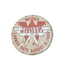 Vintage 1989 Seattle BUTTON/PIN Seattle Metro Flagship Westlake Metro Aug 11 - $14.00