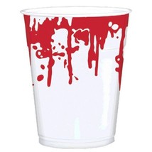 Asylum Blood Spattered 16 oz Cups 25 ct Plastic Halloween - £7.01 GBP