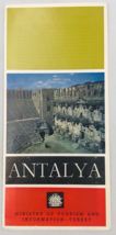 Vintage Antalya Turkey Travel Brochure &amp; Map -- 8&quot; x 3.75&quot; - £8.15 GBP