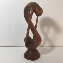 Wood Infinity Statue Sculpture Holding Hands Togetherness Support Figurine - £19.36 GBP