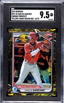 2024 Bowman Chrome Carlos Sanchez Yellow Lunar Refractor 14/75 #BCP-25 - SGC 9.5 - $33.61