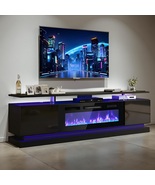 Ivy Bronx Keely 70'' TV Stand Electric Fireplace Fits TVs up to 80'' LED Console - $315.20