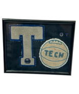 1940’s Tech Basketball Letterman Varsity Patches With Pins Rare Framed - $5,335.64 MXN