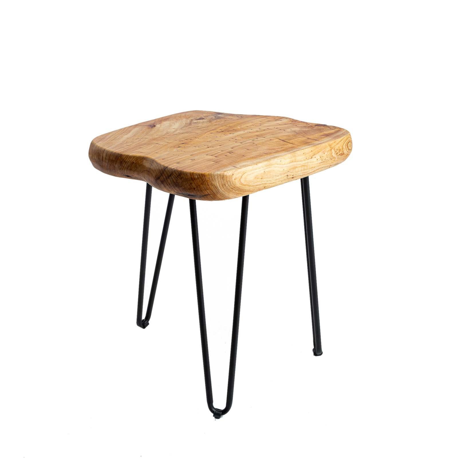 THY COLLECTIBLES Natural Wood Live Edge Side Table, Nightstand, End Table, Accen
