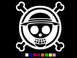ONE PIECE Straw Hat Pirates Flag Vinyl Laptop Car Window Decal CHOOSE SI... - $3.33+