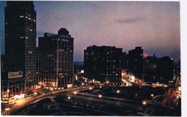 Michigan Postcard Detroit At Night From Grand Circus Park - £1.52 GBP