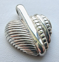 Judith Ripka 925 Sterling Silver Heart Pendant Pin - £65.44 GBP