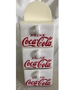 2000 Cracker Barrel Coca Cola 3 Ceramic Drawers Set in Wooden Hanging Wa... - £22.71 GBP