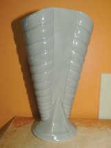 Art Pottery 8.75&quot; Vase Art Deco Mid Century gray/ green glaze U.S.A poss... - £13.50 GBP