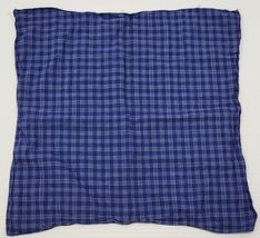 A) Plaid Pattern Blue Pocket Square Handkerchief 14&quot; x 14&quot; - $5.93
