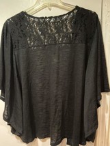 Women&#39;s Cocktail Summer Spring Black lace trim Cardigan knit Jacket plus 1X 2X - $39.59