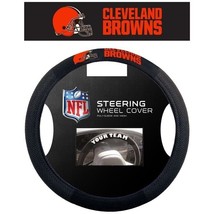 NFL Cleveland Browns Orange Letters Poly-Suede Mesh Steering Wheel Cover Fremont - £14.91 GBP