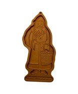 Longaberger 1990 Father Christmas Cookie Mold Terra Cotta Pottery 9 inch - $15.88