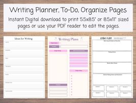 50 Instant Download Writing Planner Pages: 12 Writing Plan Pages, Planne... - £1.59 GBP