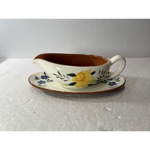Stangl Pottery Country Garden Gravy Boat with Matching Underplate USA - $186.63 MXN