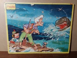 Jaymar Disney Pinocchio Gepetto Framed Puzzle Tray 1960s No 2760-29 - $23.20