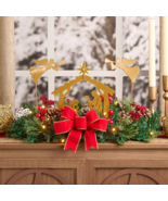 Christmas Centerpiece LED Lighted Nativity Angel Scene TIMER Table Holid... - €22,64 EUR