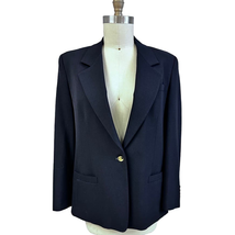 VTG Austin Reed Navy Blue Wool Blazer Women Sz 14 Menswear 90s - $146.12