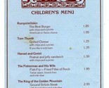 Rapunzel&#39;s Children&#39;s Menu Holiday Inn Grimm Fairy Tale - £13.92 GBP