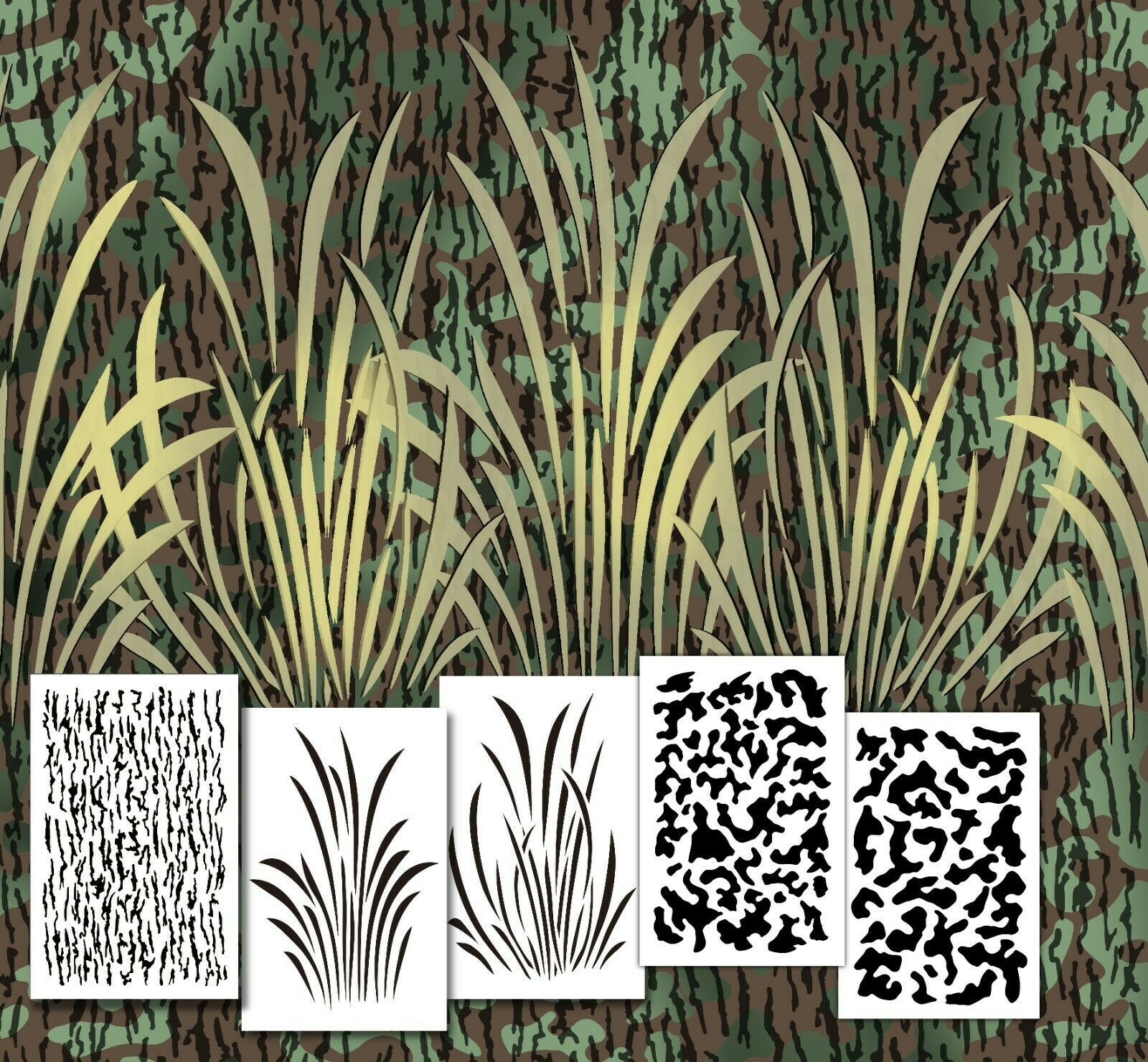 Tree Bark Camouflage Stencil Kit