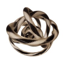 Vintage Black and White Glass Twisted Rope Knot Paperweight MCM Art Glass - £23.57 GBP