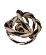 Vintage Black and White Glass Twisted Rope Knot Paperweight MCM Art Glass - £22.84 GBP