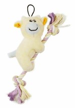 Pet Life ® &#39;Broom-Lick&#39; Plush and Jute Rope Squeaking Newborn Cat and Dog Toy - £7.38 GBP