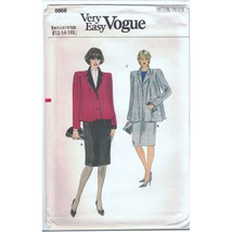 Very Easy Vogue 8868 Flared Jacket and Straight Skirt Pattern 1980s Sz 1... - $12.73