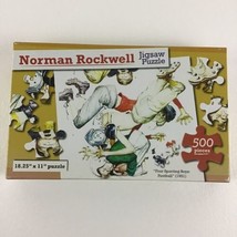 Norman Rockwell Jigsaw Puzzle 500 Piece Four Sporting Boys Football 1951 Sealed - £14.69 GBP