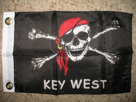 12x18 12&quot;x18&quot; Key West Jolly Roger Pirate SuperPoly Boat Flag Vivid Color and UV - £10.29 GBP