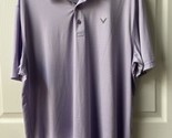 Callaway Polo Shirt Mens XL Purple Striped Opti-Dri Golf  Golfer Logo Adult - £12.55 GBP