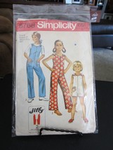 Simplicity 8768 Girl&#39;s Jiffy Jumpsuit in 2 Lengths Pattern - Size 8 Chest 27 - $13.85