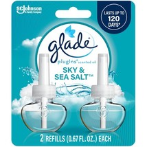 Glade PlugIns Scented Oil 2 Refills, Air Freshener, Sky &amp; Sea Salt, Esse... - $171.00 MXN
