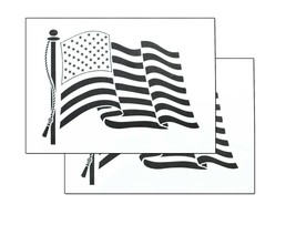 2 PACK Spray Airbrush Painting Stencils Waving American US Flag LARGE 10x14&quot; - £9.37 GBP