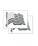 2 PACK Spray Airbrush Painting Stencils Waving American US Flag LARGE 10... - $11.99