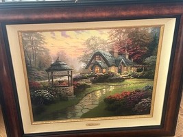 Thomas Kinkade Framed Art Make A Wish Cottage COA SIGNED 34X30 Painting ... - $2,475.00