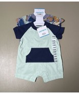 Carter’s Baby 2 Pieces 0-3M Green W/Blue And Animals - $12.86