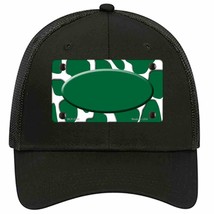 Green White Giraffe Green Center Oval Novelty Black Mesh License Plate Hat - £22.92 GBP