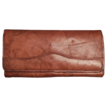 Tiger Cowhide Bifold Wallet Womens Brown Leather Zipper Pockets Snap Clo... - $363.92 MXN