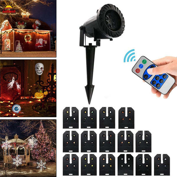 15 Patterns 6W LED Remote Control Projector Stage Light Outdoor Christma... - $41.12