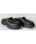 Timberland Black Leather Comfort Slip On Mules Traction Sole-Women&#39;s Siz... - $51.90 CAD