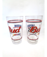 (2) Budweiser BUD NASCAR Speedway 16 oz Beer Glasses LAS VEGAS - £17.39 GBP