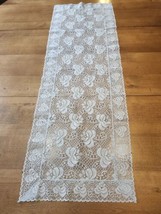 Blue Lace Table Runner Beautiful Holiday Décor Polyester Blend Clean  - $12.00