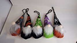 Halloween Lighted Hanging Ornaments  Plush Gnomes Set of 5 NEW - £11.10 GBP