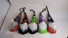 Halloween Lighted Hanging Ornaments  Plush Gnomes Set of 5 NEW - £10.94 GBP