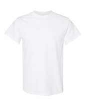 5000 T-Shirt  NEW Gildan Men&#39;s Heavy Cotton Plain Crew Neck Short Sleeves WHITE - £11.02 GBP
