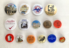 LOT 15 Souvenir ENGLAND London,Sussex,Portsmouth,Bath+ Pinback Button/Ba... - $17.81