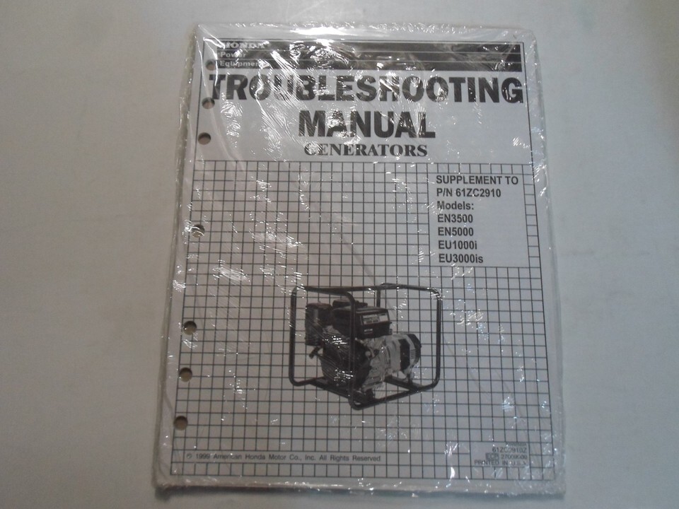 2000 Honda Potenza Equipment EN3500 EN5000 IN Manuale Generatori Nuovo - $40.24