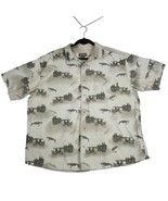 Woolrich Mens Shirt XL Green Fishing Lures All Over Print Button Up Sage - $12.85